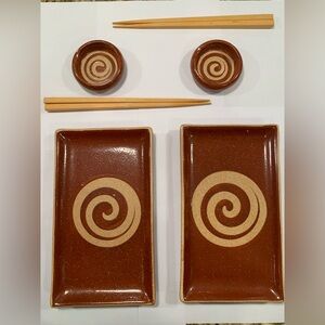 Authentic Japanese Sushi Plate Set for Two